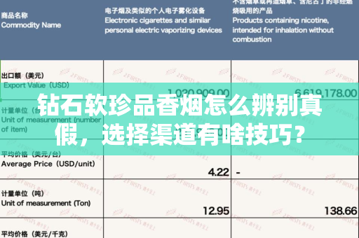 钻石软珍品香烟怎么辨别真假，选择渠道有啥技巧？